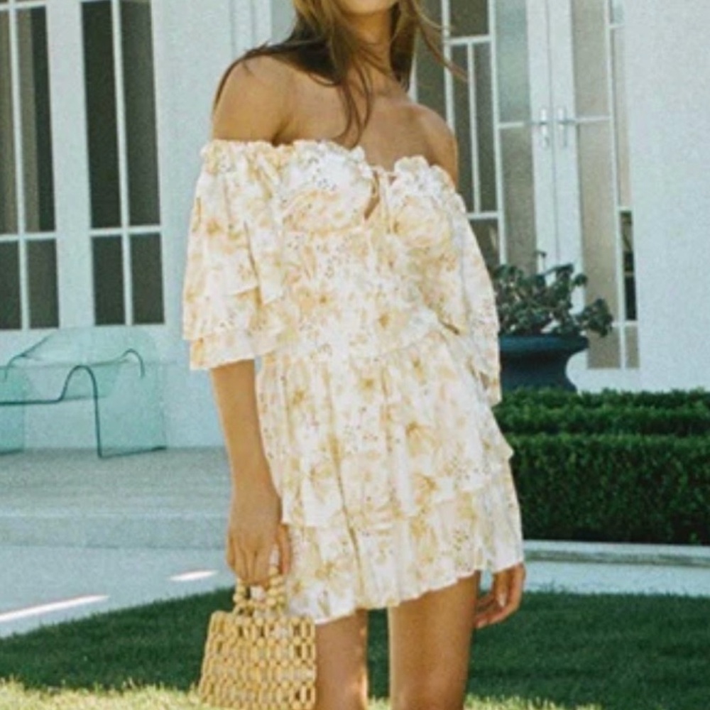 Sabo Skirt Off-Shoulder Sundress with Flutter Sleeves